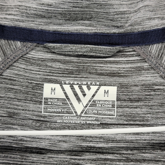 Levelwear Golf Quarter Zip Rampart Pullover Shirt Gray Blue Medium Modern Fit - Picture 3 of 4